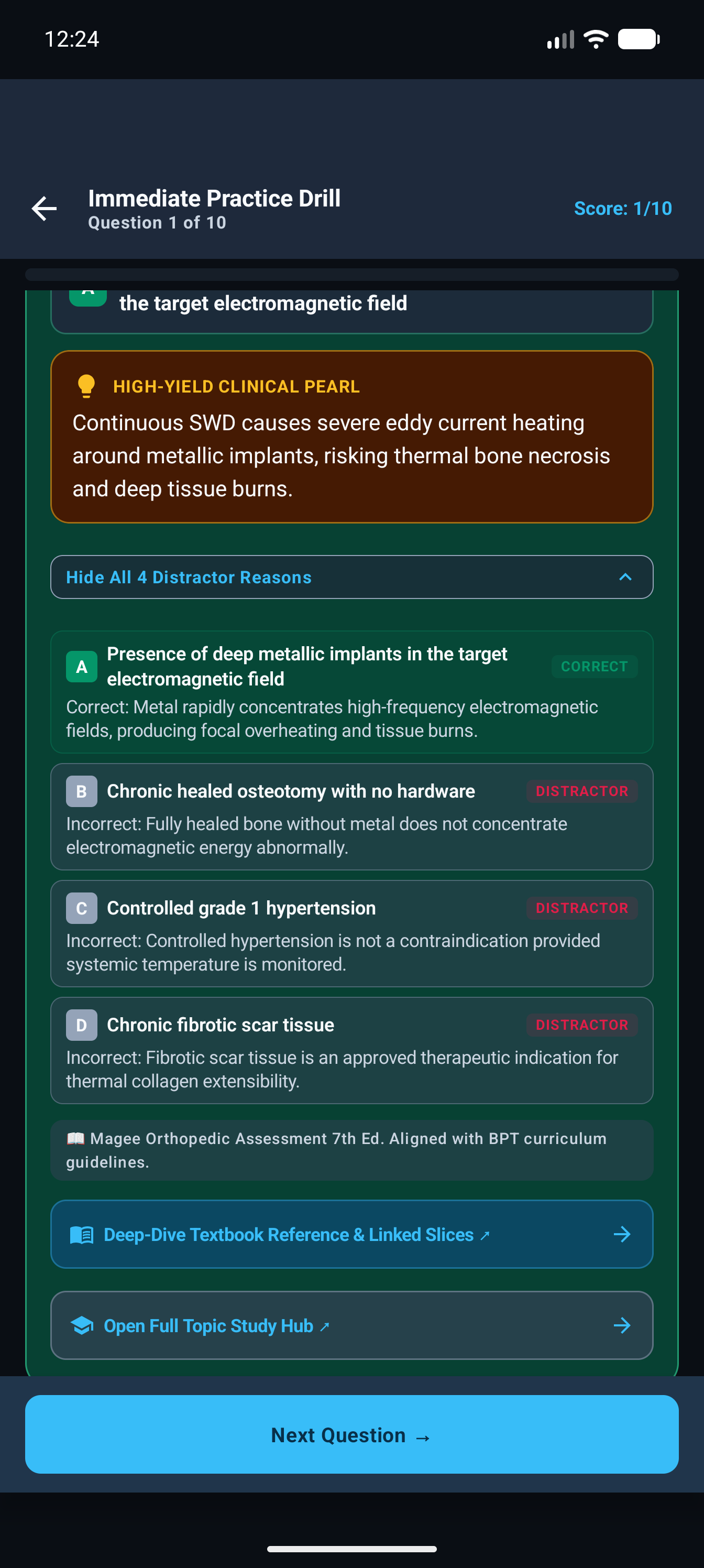 MCQ Distractor Autopsy with rationales (Dark Mode)