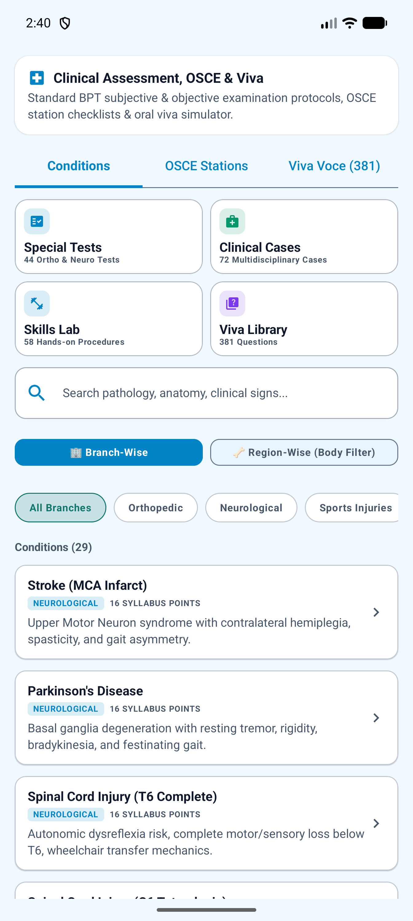 Clinical special test and goniometry reference card (Light Mode)